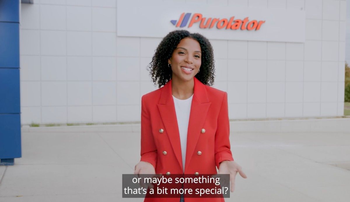 Still frame from Purolator In 60 Seconds commercial, colour-graded by Kevin Luttman